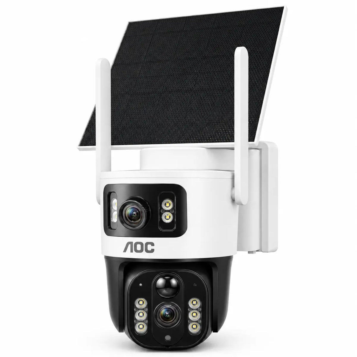 AOC 4G LTE Solar-Powered Outdoor Security Camera - Advanced Dual-Lens System, AI Tracking, Color Night Vision & 2-Way Audio for Ultimate Protection