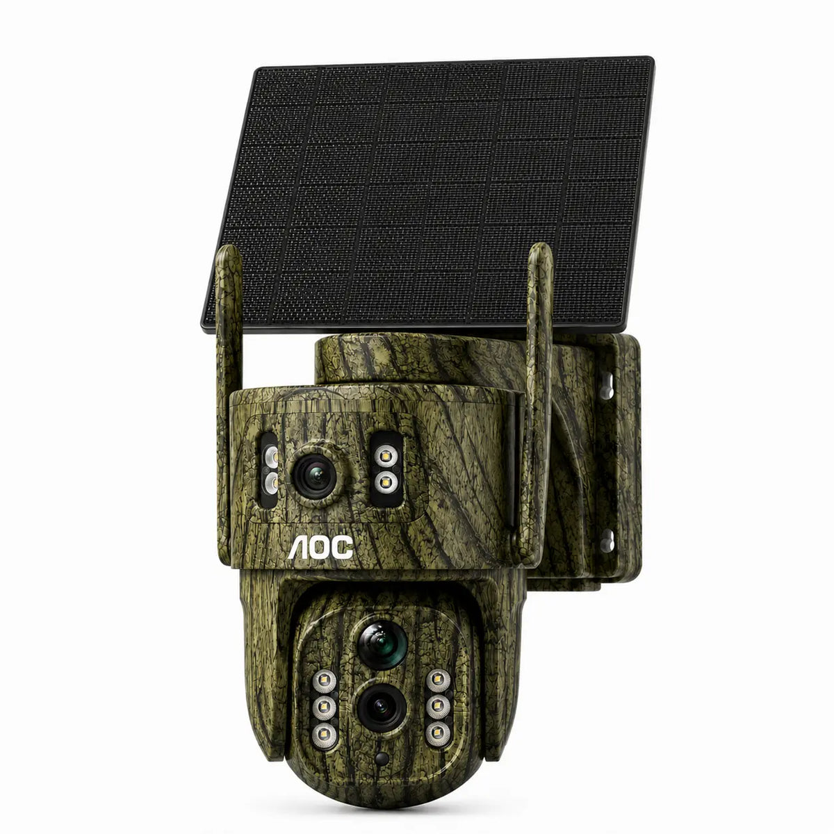 AOC 4G LTE Solar-Powered Outdoor Security Camera - Advanced Dual-Lens System, AI Tracking, Color Night Vision & 2-Way Audio for Ultimate Protection