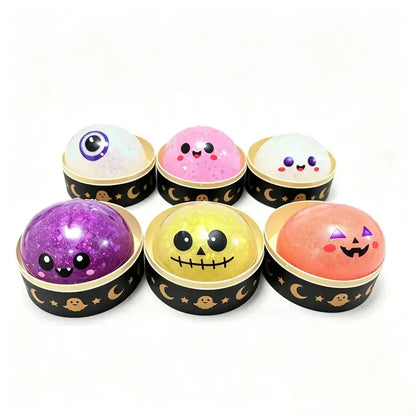 Adorable Halloween Ghost Maruko Squishy Squeeze Toy Set - Mini Stress Relief Fidget for Kids, Perfect Party Treats & Whimsical Gifts