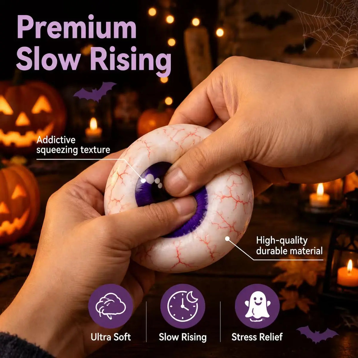 Adorable Halloween Ghost Maruko Squishy Squeeze Toy Set - Mini Stress Relief Fidget for Kids, Perfect Party Treats & Whimsical Gifts